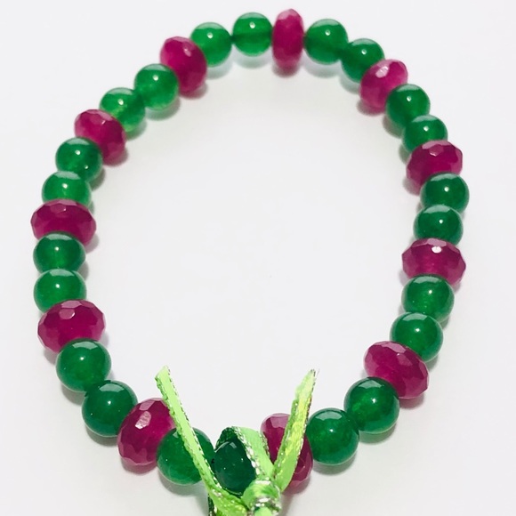 BNWT! Jade, Amethyst, Rhodolite, Pink QtzBracelet - Picture 3 of 5